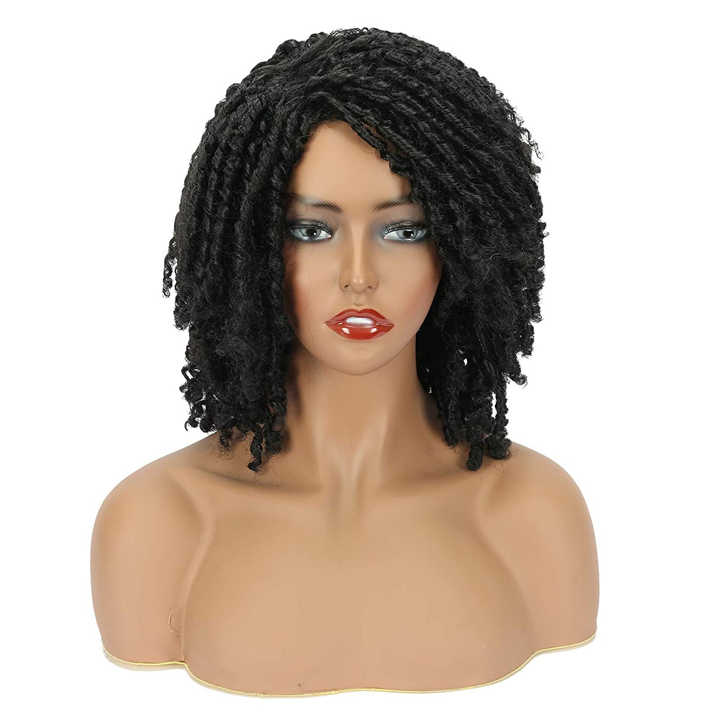 VCKOVCKO Dreadlock Afro Short Curly Twist Braid Wig 6"(Color:T1B/27#)
