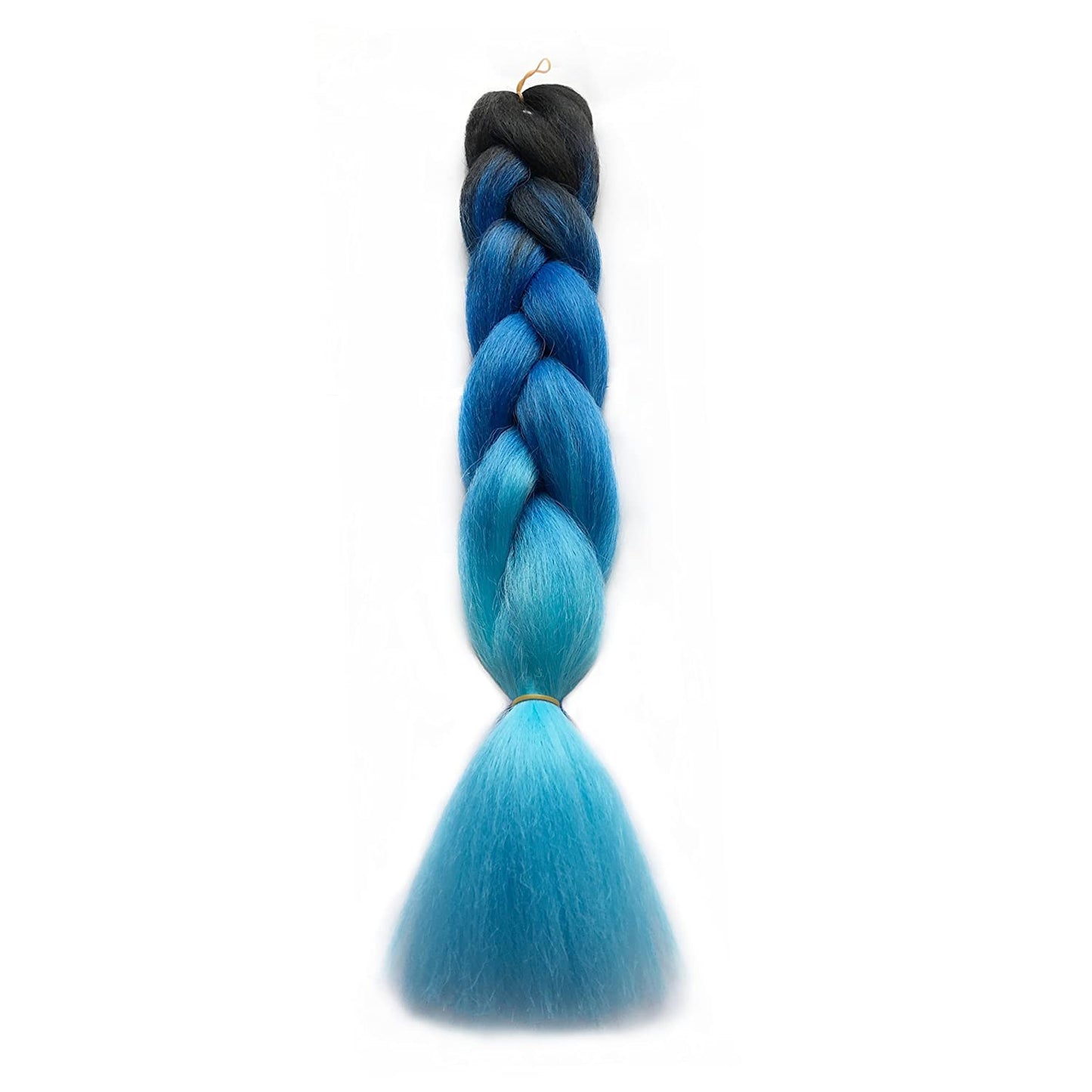VCKOVCKO 100% Ombre Jumbo Braiding Hair Synthetic Fiber Extensions 24",5 Bundles/Lot(Black-Blue-Light Blue)