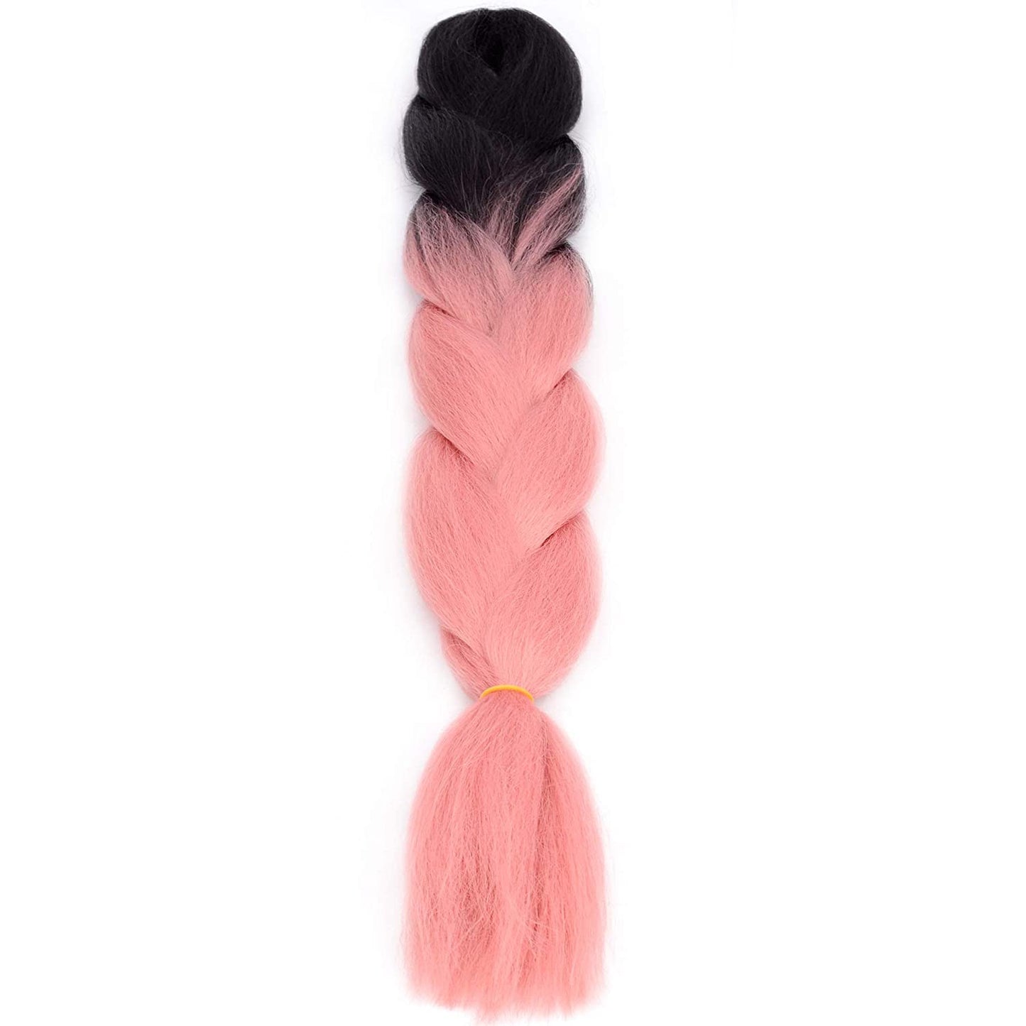 VCKOVCKO 100% Kanekalon Jumbo Braiding Hair Synthetic Fiber Extensions 24",5 Bundles/Lot(Black-Smoke Pink)