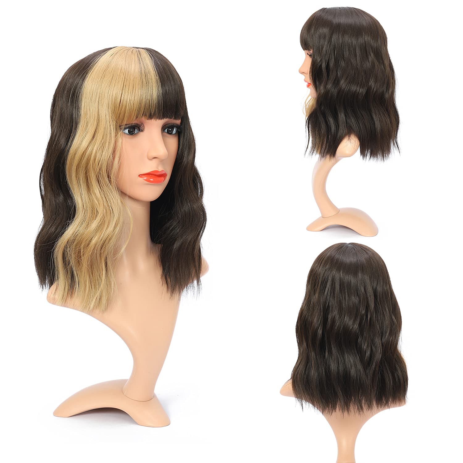 VCKOVCKO Natural Wavy Wig With Air Bangs 12 display picture 2
