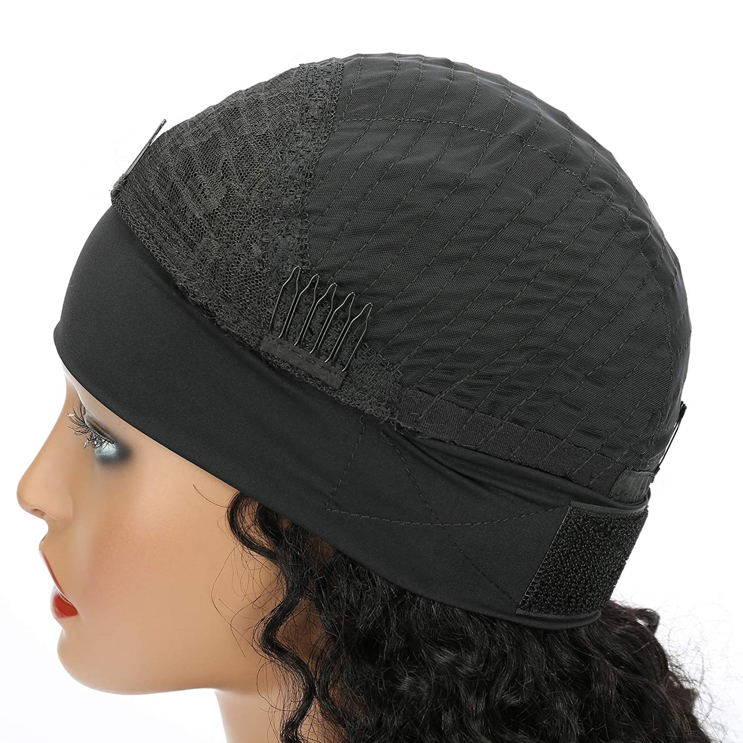 VCKOVCKO HeadBand Kinky Curly Mixed Human Hair Wig None Lace Front Wigs 20"