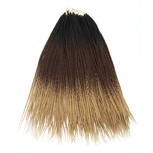 VCKOVCKO Box Braids Crochet Hair Extensions Ombre Senegalese Twist Kanekalon Synthetic 3S For Black Women 22 Strands/Bundle 6 Bundles/Lot (24", Black-Brown-Light Brown)